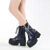Fashion New Fashion Chunky Platform Ankle Boots for Women Punk Style Chain Female Riding Boots Height Increasing Botas Femininas