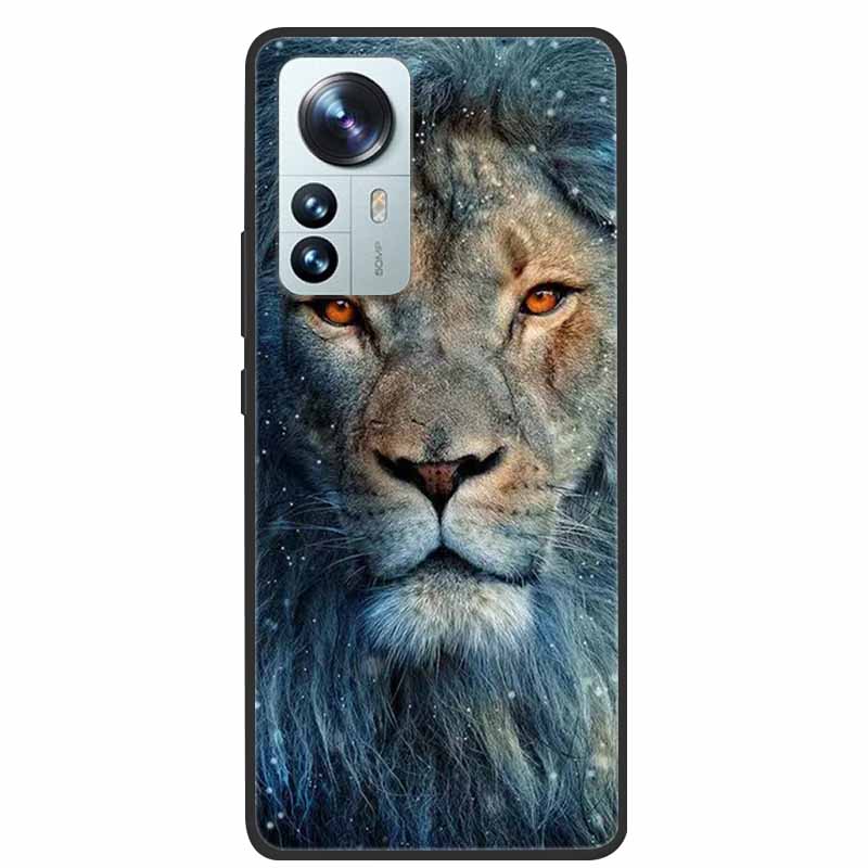 Чехол для телефона Xiaomi 12T Pro Чехол-крышка Лев Волк Черный Мягкий Силиконовый Чехол Для Xiaomi 12T Pro Задняя Крышка Чехол 12 T 12TPro Funda Capa