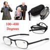 Очки для чтения женские/мужские складные, 1 шт., +100-+400, очки с увеличительным стеклом из смолы, прочность очков, ручная работа