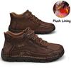 Men's High-top Casual Shoes Handmade Plush Shoes Casual Shoes Autumn and Winter Plus Size 39-48
