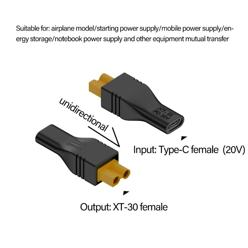 Высокоэффективный адаптер быстрой зарядки XT30 / XT60 / Type C (папа-мама) для быстрой зарядки дронов и электроники