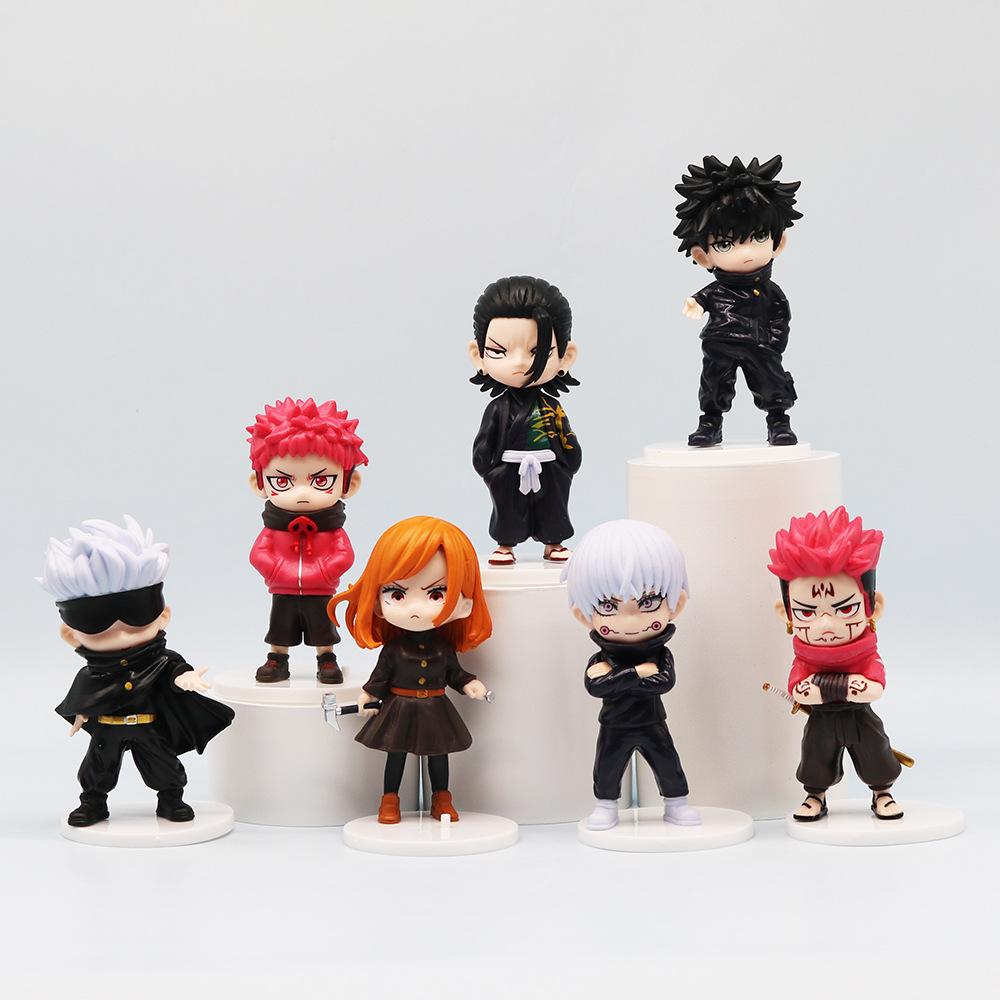 7pcs/set Anime Jujutsu Kaisen Gojo Satoru PVC Model Ornaments for Kids Birthday Christmas Gifts