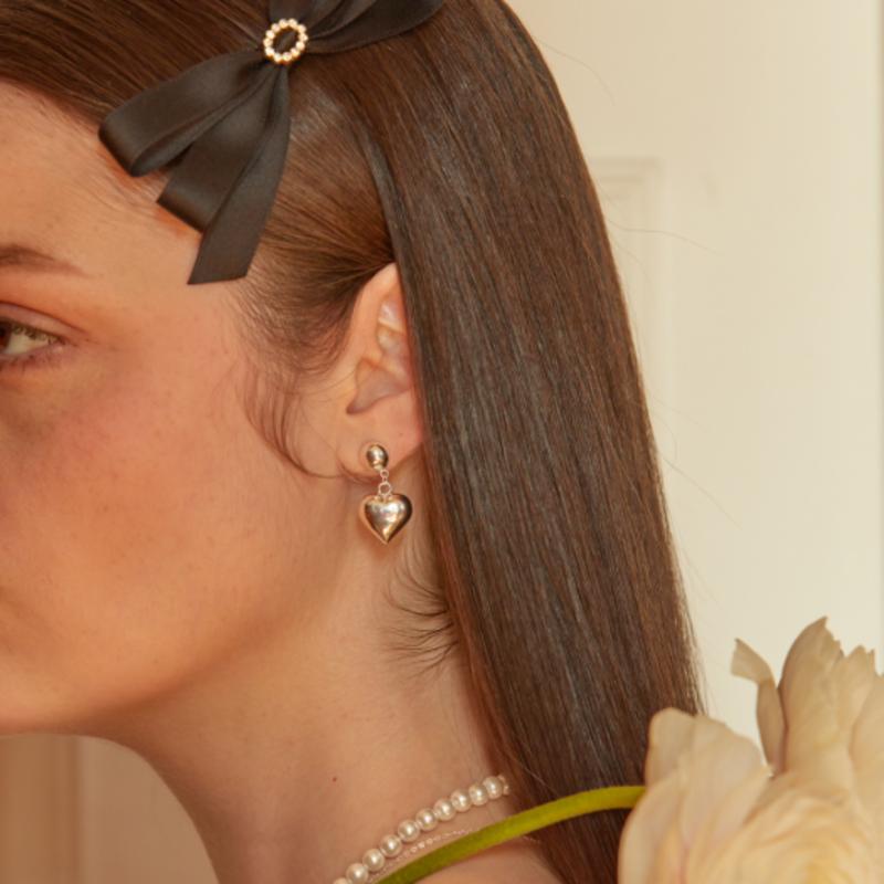 L’OMBRILLANT Rose Cubic Ribbon Hairpin (PINK)