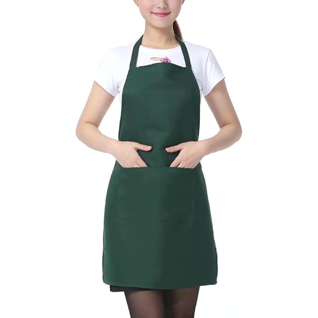 Однотонный водонепроницаемый фартук с карманом, стойкий к воздействию масел и загрязнений, нагрудник со шнуровкой, дышащий, многоразовый фартук, кухонные принадлежности