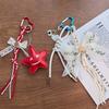 Y2K Trendy Lace Bow Star Keychain Ins Sweet Girly Braided Rope Keyring  Bag Pendant Hanging Decoration Key Accessories