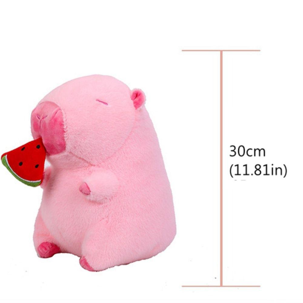 Simulation Pink Watermelon Capibara Plush Doll Cloth Doll Capibara Anime Fluffty Toy Home Decor