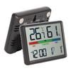 Digital Alarm Clock with Temperature and Humidity Display Magnetic Back Electronic Desktop Clock Black