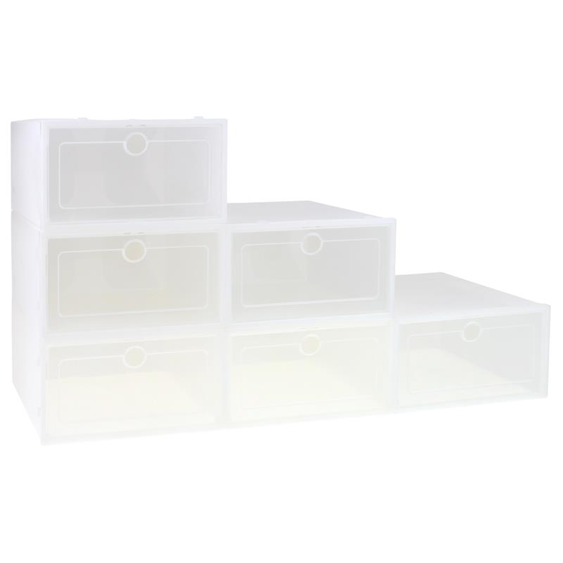 Plastic Drawer Shoe Cabinet Organizer Container Box 6 Pieces