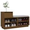 VidaXL Shoe Cabinet Honey Brown 110x34x61cm Solid Pine Wood 814452