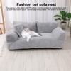 Pet Sofa Bed Fluffy Plush Pet Couch with Raised Edges Pillows Anti-Slip Bottom Washable Calming Pet Beds for Medium Small Dogs Cats