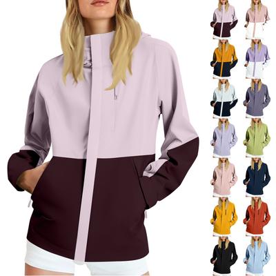 Женская однотонная полосатая дождевик на открытом воздухе плюс водонепроницаемый плащ с капюшоном ветрозащитный