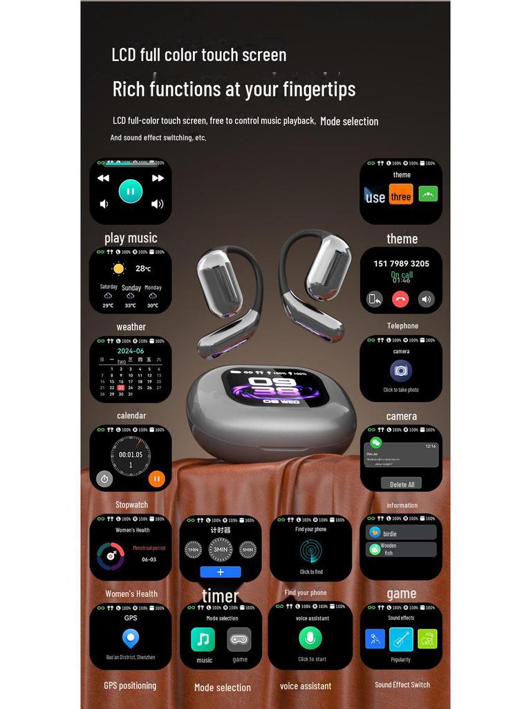 Спортивная Bluetooth-гарнитура Q16Pro с заушными наушниками, струйным кодированием и удобным дизайном