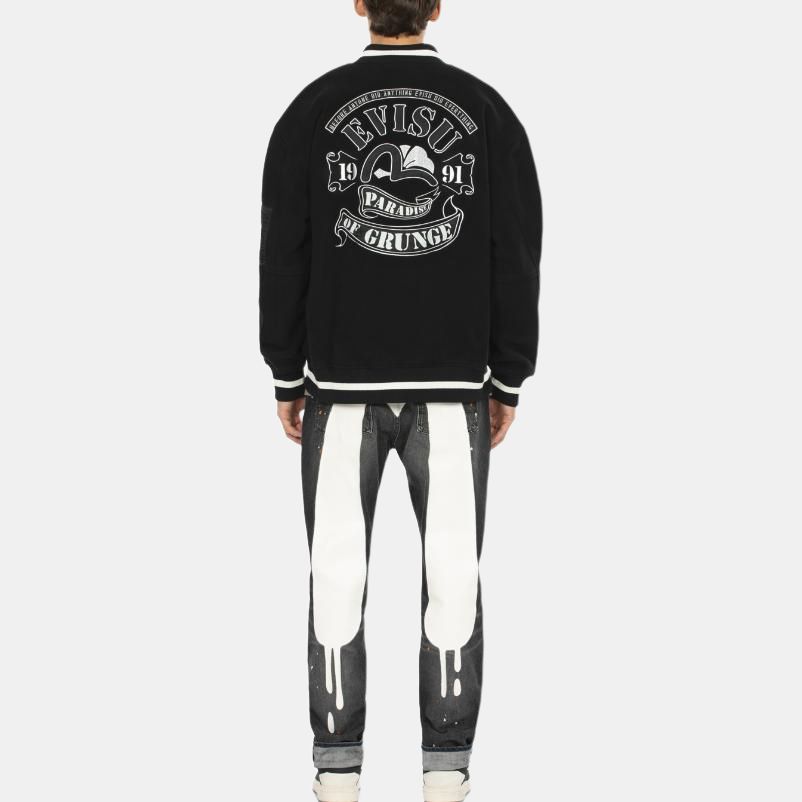 EVISU Jackets Men's Black Crew Neck Moderate Other 2EAHTM3JK8072LFSH