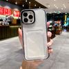 Простая сумка-карман с цветным бампером для телефона iPhone 16 17 Pro Max 1 14 13 12 11 16 Plus Air, прозрачная задняя крышка
