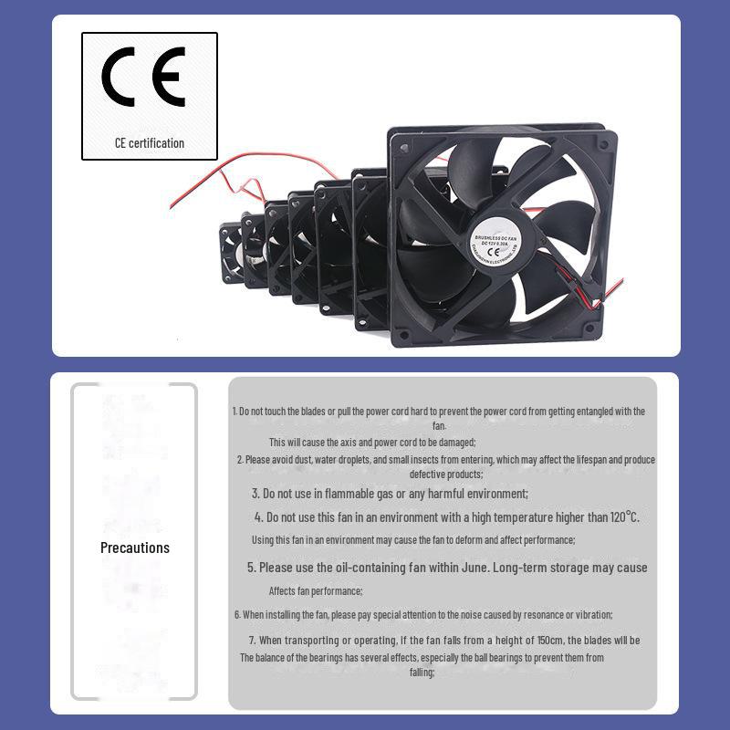 Micro Silent Computer Chassis Cooling Fan, DC5V 4/5/6/8/9/12CM, 12/24V