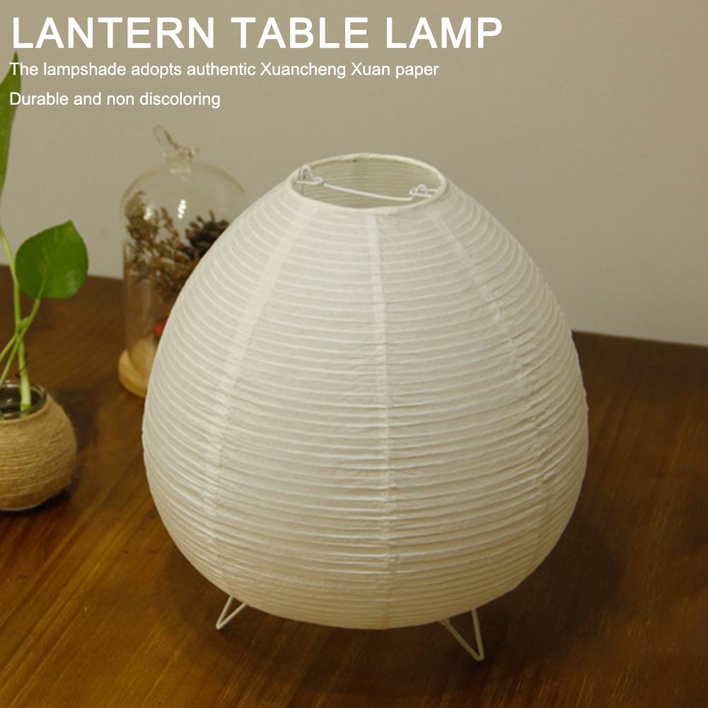 Lantern LED Table Lamp Rice Paper Bedside Study Table Lamp Handmade Desktop Decorative Lantern Light for Living Room Bedroom