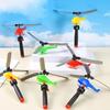 3 шт. Детская уличная спортивная летающая игрушка с ручкой и шнуром, игрушечный самолет, летающая игрушка, детский вертолет, вращение на 360 градусов, полет