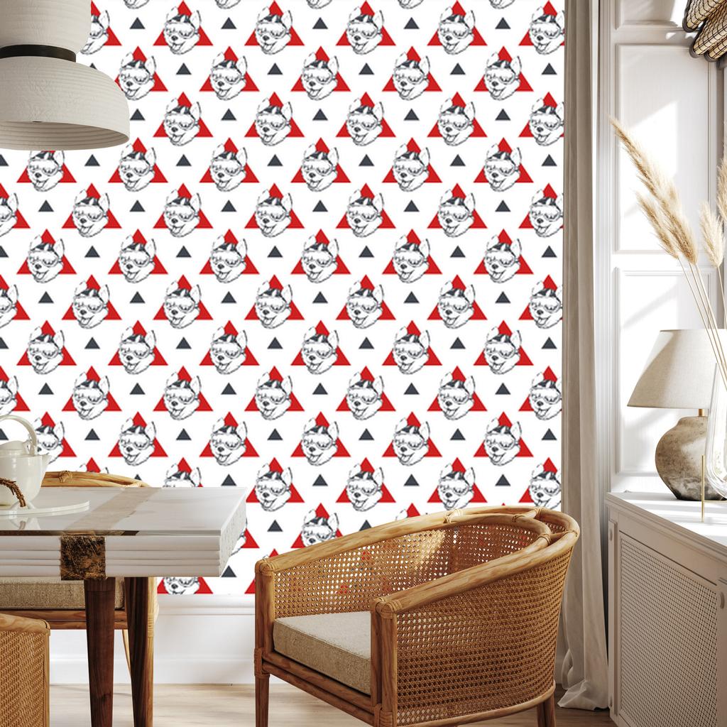 Dogs and Triangles Wallpaper for Living Room and Bedroom 50x1000