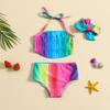 Exclusive Girl's Tassel Bikini Set & Headband - 3-Piece Swimsuit Set