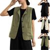 Womens Cotton Linen Vest Casual Sleeveless Coat Cardigans Lightweight Jacket Waistcoat Top