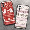 Retro Patterned Red Festive Phone Case For IPhone 17 Air 16 15 14 13 Pro Max 11 12 Black Silicone Cover