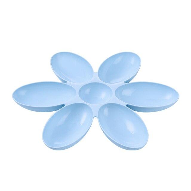 Dog Feeding Bowls 6 Connected Bowls for Small Dogs Cats Petal Shape Water Food Feeder Bowls Feeding 6 Pets Eat The Same Time