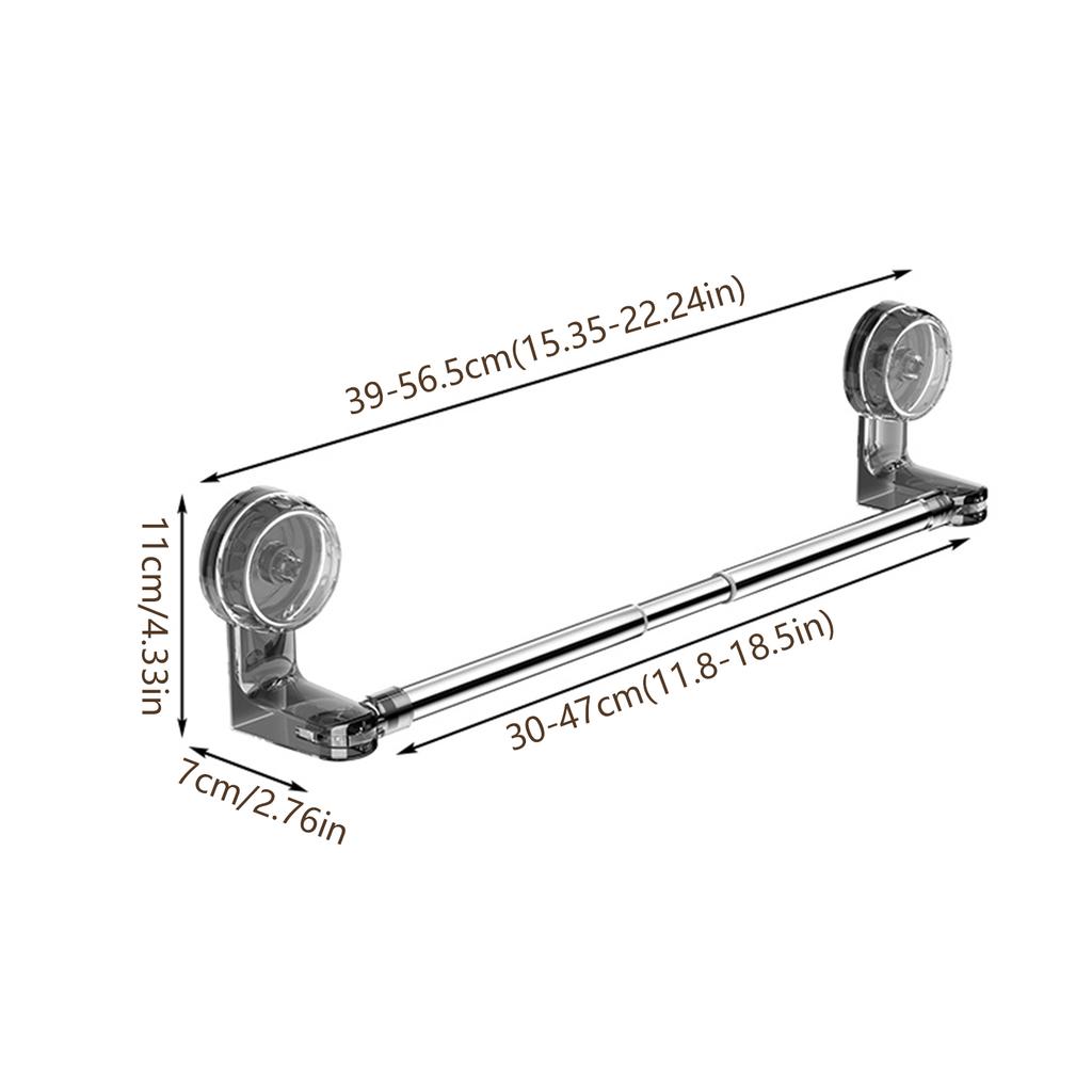 Retractable Suction Cup Towel Bar Bathroom Sturdy Wall Mounted Towel Bar Holders for Shower Bathroom Towl Storage Supplies