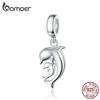 BAMOER Authentic 925 Sterling Silver Polishing Mom and Baby Dolphin Pendant Charm