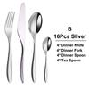 6/16/20/24Pcs Sliver Tableware Stainless Steel 304 Cutlery Set Mirror Fork Spoon Western Dinner Set Smooth Handle Flatware4