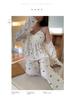 Women's Cross-Border Pajama Set: Spring/Autumn Polka Dot Cardigan & Suspender with Chest Pads, Korean Style, Pure Desire, 3-Piece Home Wear.