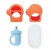 Набор из 2-х предметов для прорезывания зубов при болях в сердце, кораллово-оранжевый, синий, 1 набор, прорезыватель для двух рук в перчатках + прорезыватель для детской бутылочки, корейские детские товары