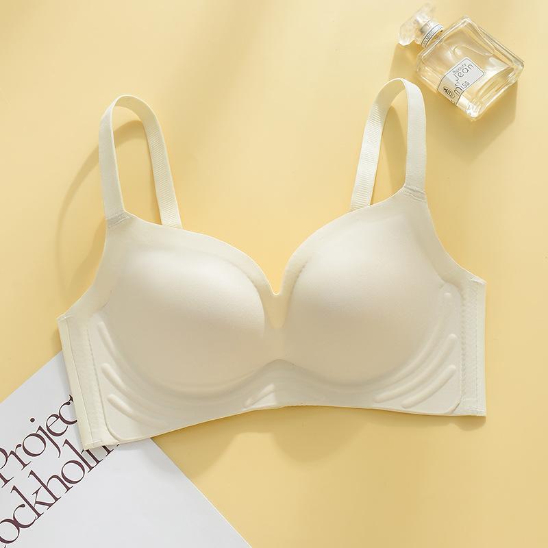 Black Technology Soft Support Fixed Cup Glossy Underwear Women's Traceless Gathering to Show Breasts Closed Breasts Anti-sagging Beautiful Back Bra