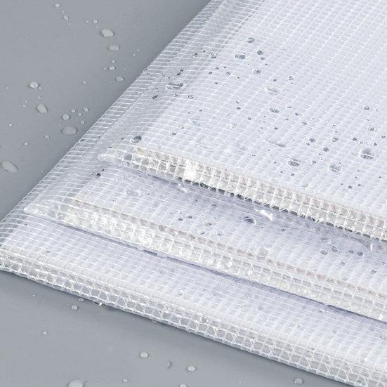 Transparent File Holder Zipper Bag with Handle PVC Waterproof Large Capacity Document Storage Bag Office Supplies