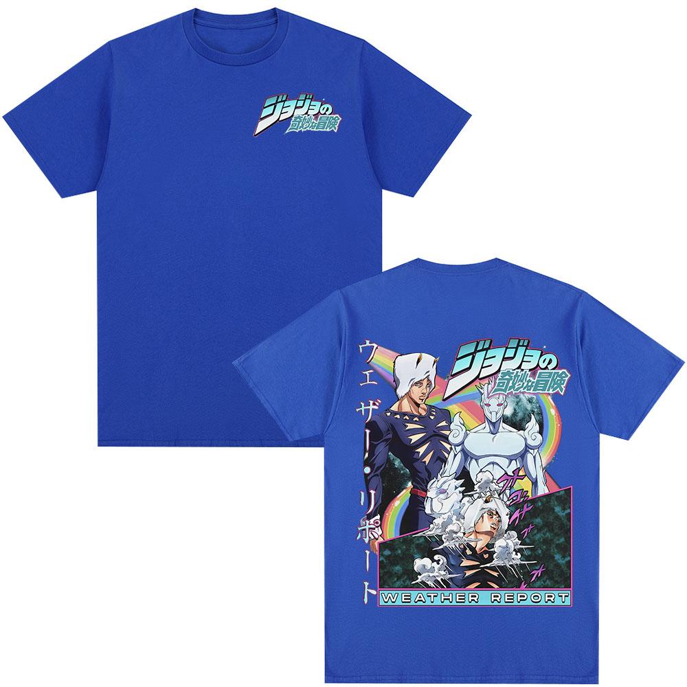 Аниме JoJo's Bizarre Adventure Футболка Погодный Доклад Графические Футболки Мужские Женские Мода Повседневная Футболка с Коротким Рукавом Уличная Одежда