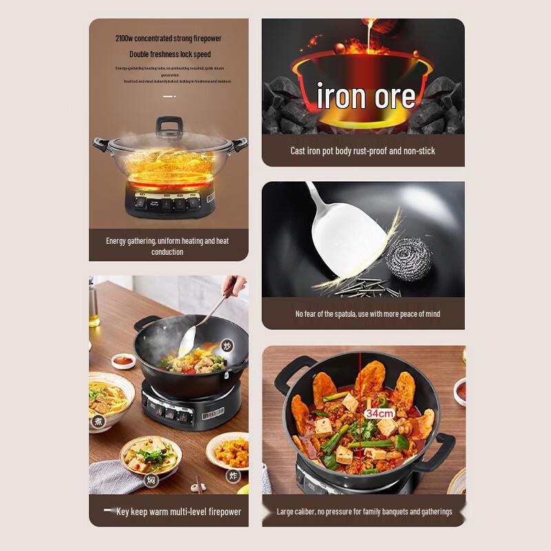Royalstar Multi-function Electric Cast Iron Pot CN plug (adapter included)