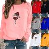 Spring and Autumn Women's Christmas Theme Printed Sweater Thickened Round Neck Long Sleeve Casual Sweatshirt Plus Size Top