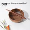 Многоразовая миска для рамэна, большая емкость, практичная деревянная сервировочная миска для фруктового салата