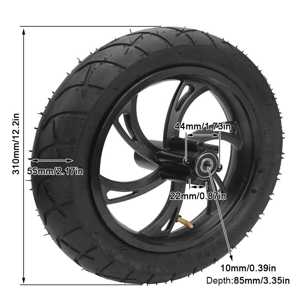 Aluminum Alloy Hub Electric Scooter Wheel 12 1/2X2 1/4 Size Rubber Tyre Wheel Electric Scooter Use