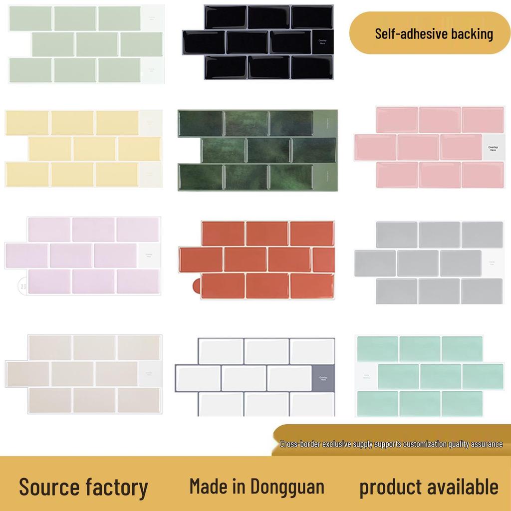 Classic 3D Crystal Drop Self-Adhesive Waterproof Wallpaper, Oil-Proof Brick Style Wall Sticker for Kitchen and Bathroom.