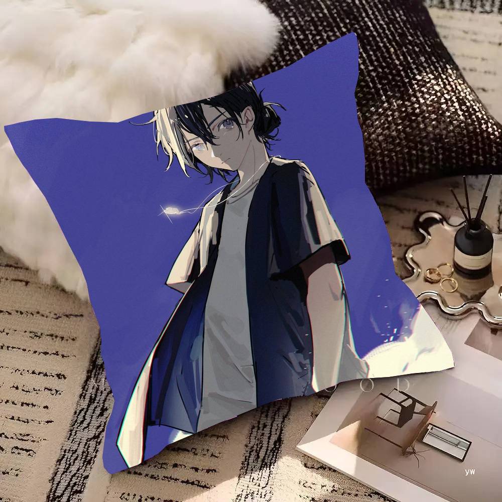 Summer Time Rendering Animation Pillow Case Fashion Square Pillowcase Bedroom Sofa Room Ins Decoration Leisure