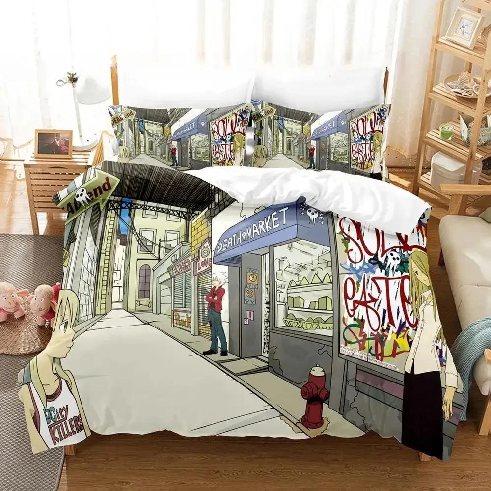 Новый комплект постельного белья с 3D-мультфильмами Soul Eater Single Twin Full Queen King Size Bed Set Adult Kid Bedroom Duvet cover Sets Home Textiles
