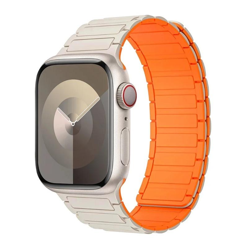 Магнитный ремешок-петля для Apple Watch 44мм 40мм 49мм 45мм 41мм 46мм Силиконовый браслет для IWatch Серии 12 11 10 9 8 7 6 5 4 3 Se Ultra 2 Ремешок