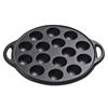 ZISIZ 15-Hole Cast Iron Takoyaki Pan with Tools