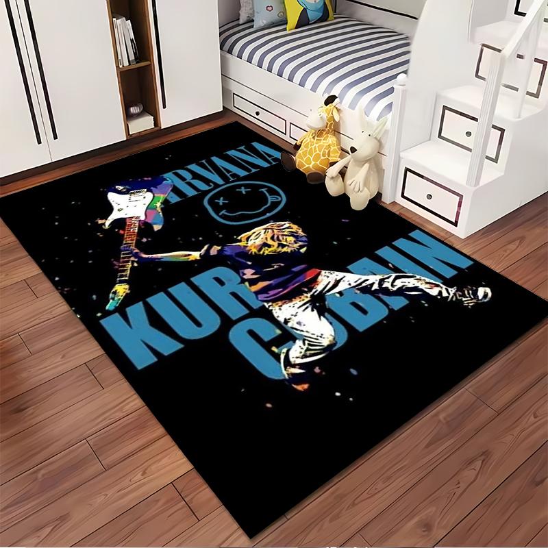Colorful Kurt Cobain Nirvana Design Rug Non-slip rug suitable for living room and bedroom sofas