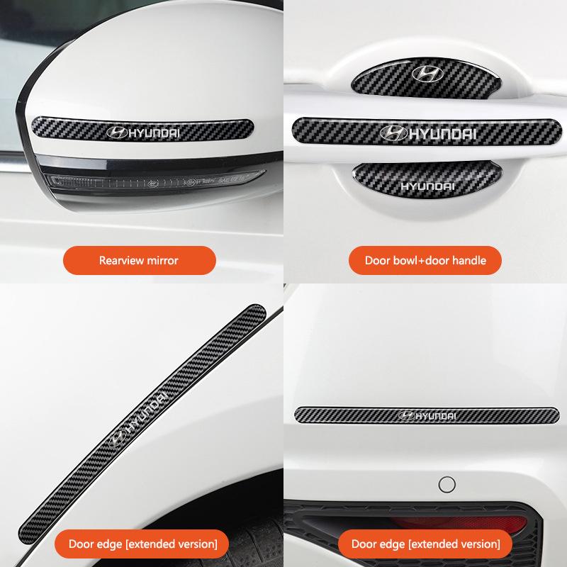 For Hyundai Tucson SANTAFE SONATA ACCENT Elantra 4/8Pcs Car Threshold Sticker with Door Handle Bowl Scratch Protective Stickers B32