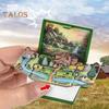 Мини 3D складная книга брелок Popping Mini World подвесное украшение крошечная кофейня Great Wall Castle складная книга брелок кулон