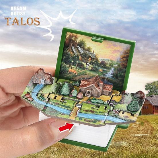 Мини 3D складная книга брелок Popping Mini World подвесное украшение крошечная кофейня Great Wall Castle складная книга брелок кулон