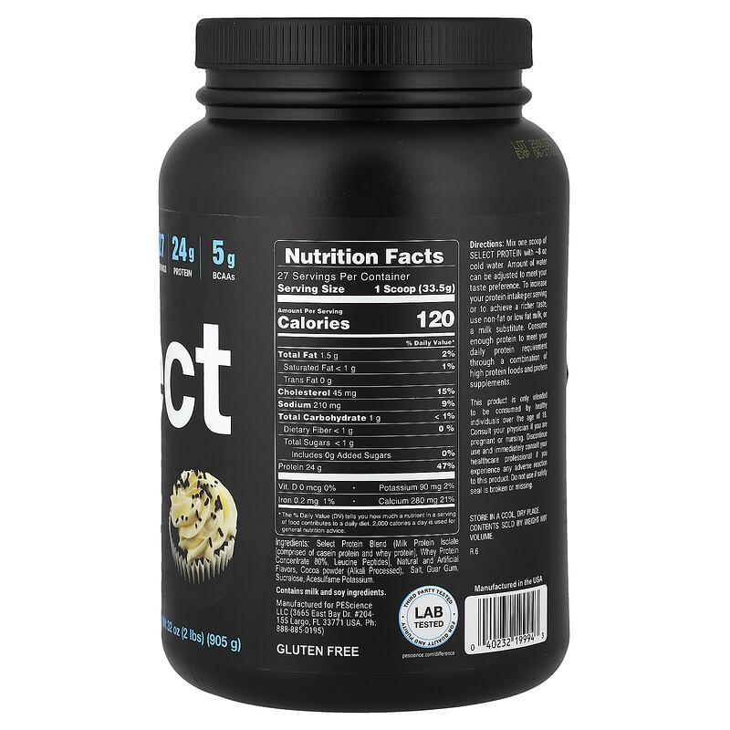 Select Protein™, Protein Powder Drink Mix, Frosted Chocolate Cupcake, 2 lbs (905 g)