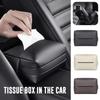 Leather Car Armrest Tissue Box Luxury Auto Sun Visor Strap Tissue Holder Seat Back Meal Paper Bag Car Interior Storage Supplies
