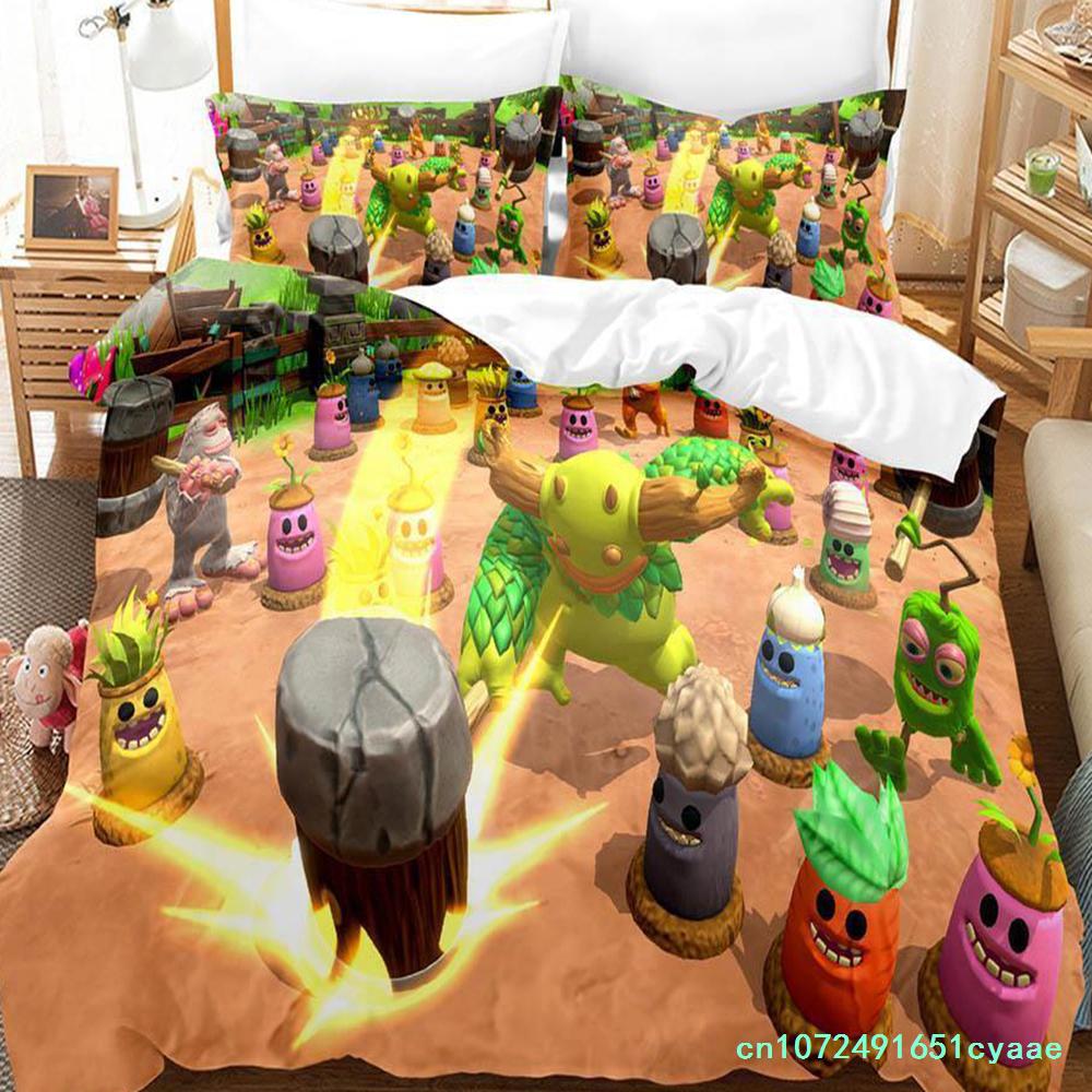 Game My Singing Monsters Bedding Set Single Twin Full Queen King Size Bed Set Adult Kid Bedroom Duvet Cover Sets Home Textiles